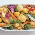 METRIC/IMPERIAL 12 baby carrots,washed 12 baby turnips,washed 50g (2 oz) mangetout,topped and tailed 100g (4 oz) French beans,topped and tailed 8 button onions,peeled 8 radishes,washed 50g (2 oz) polyunsaturated margarine...