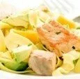   Tagliatelle Salmon Recipes Ingredients 350g (12 oz) whole meal Tagliatelle 1x200g (7 oz) can salmon 1 Tablespoon polyunsaturated vegetable oil 1 Medium onion, peeled and chopped 100g (4 oz)...